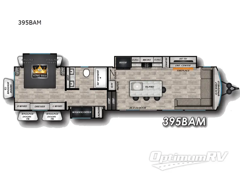 2025 CrossRoads Hampton 395BAM RV Floorplan Photo