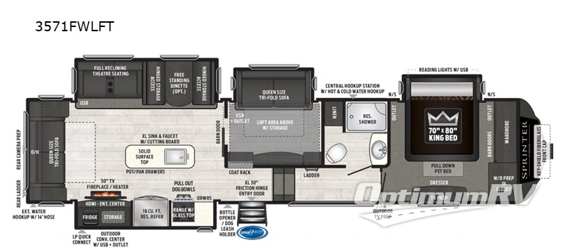 2020 Keystone Sprinter 3571FWLFT RV Floorplan Photo