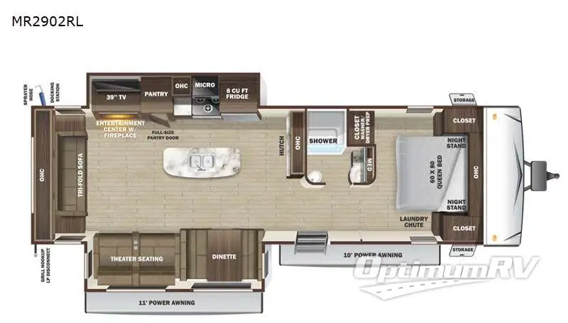 2021 Highland Ridge Mesa Ridge Lite MR2902RL Floorplan Photo