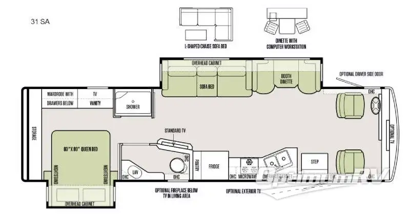 2016 Tiffin Allegro 31 SA Floorplan Photo