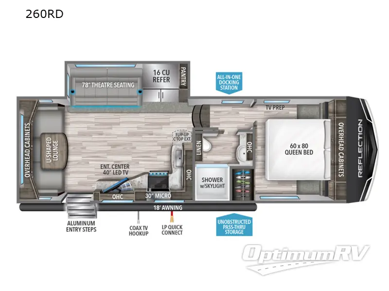 2022 Grand Design Reflection 150 Series 260RD Floorplan Photo