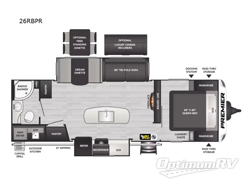 2023 Keystone Premier Ultra Lite 26RBPR Floorplan Photo