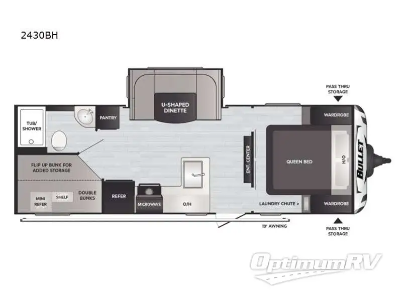 2021 Keystone Bullet Crossfire 2430BH RV Floorplan Photo