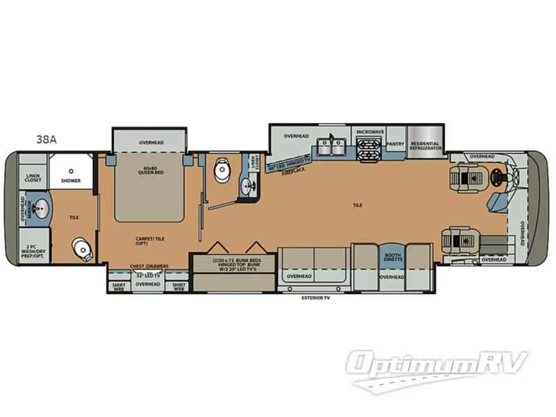 2018 Forest River Berkshire 38A 360HP Floorplan Photo