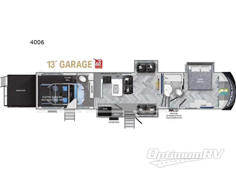 2023 Heartland Cyclone 4006 RV Floorplan Photo
