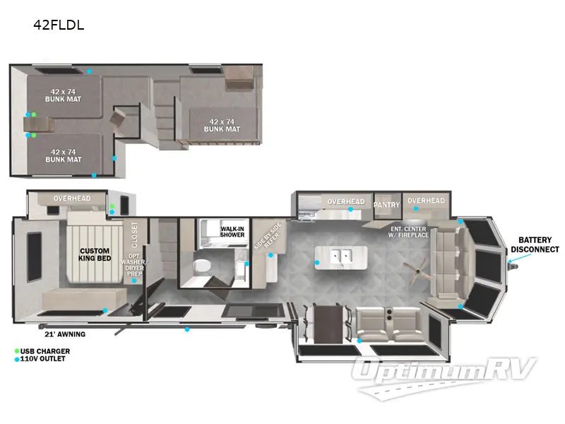 2023 Forest River Salem Grand Villa 42FLDL Floorplan Photo