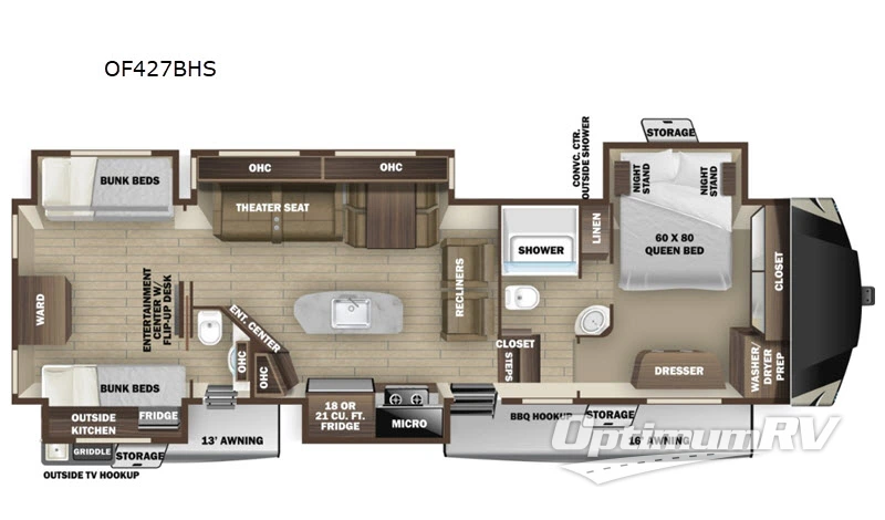 2020 Highland Ridge Open Range OF427BHS Floorplan Photo