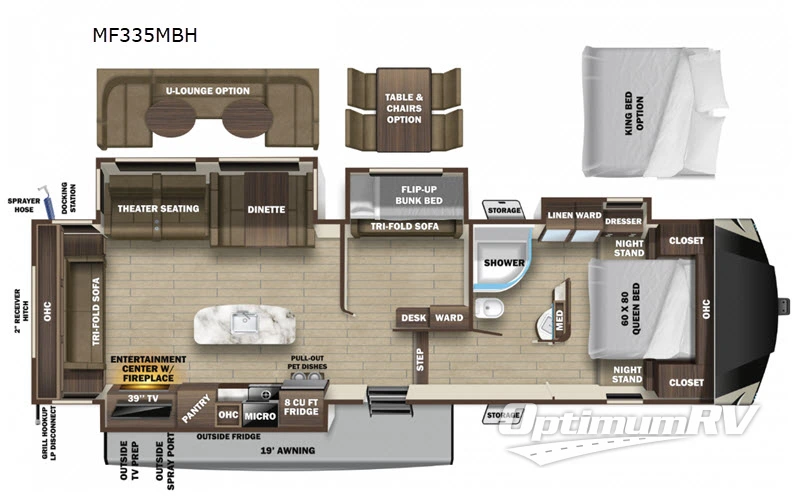 2020 Highland Ridge Mesa Ridge Limited MF335MBH RV Floorplan Photo