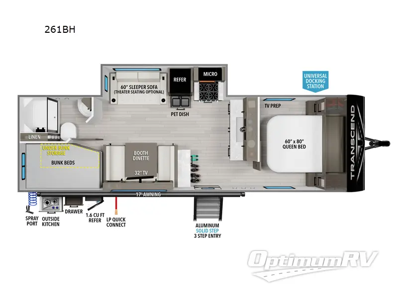 2024 Grand Design Transcend Xplor 261BH RV Floorplan Photo
