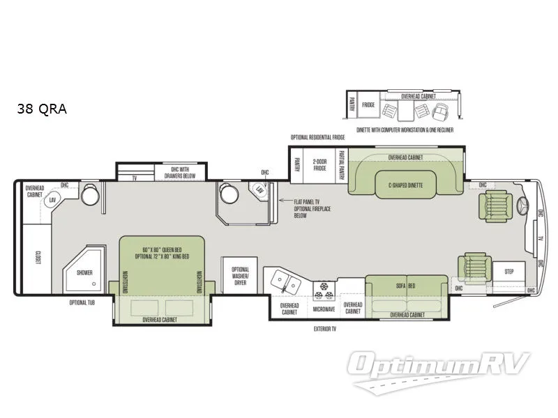 2017 Tiffin Allegro RED 38QRA RV Floorplan Photo