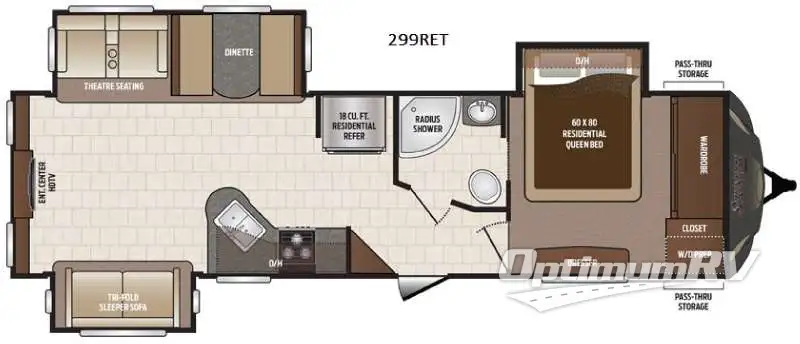 2016 Keystone Sprinter 299RET RV Floorplan Photo