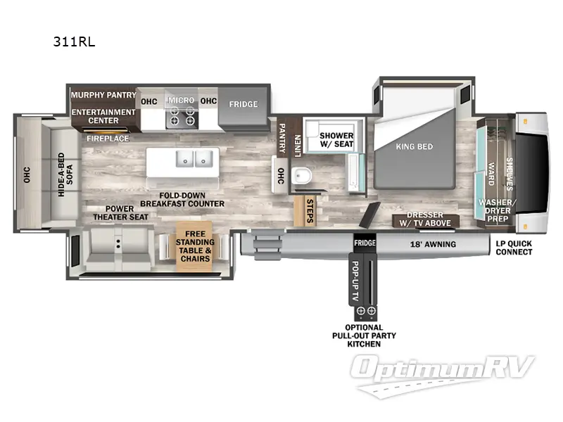 2023 Forest River Cedar Creek 311RL RV Floorplan Photo