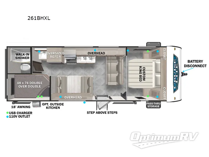 2023 Forest River Salem Cruise Lite 261BHXL Floorplan Photo