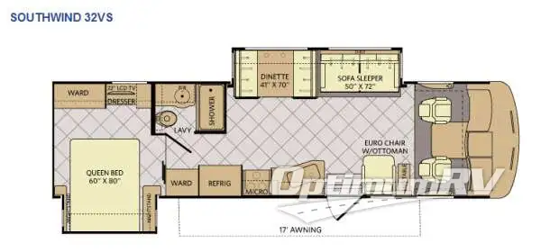 2014 Fleetwood Southwind 32VS Floorplan Photo