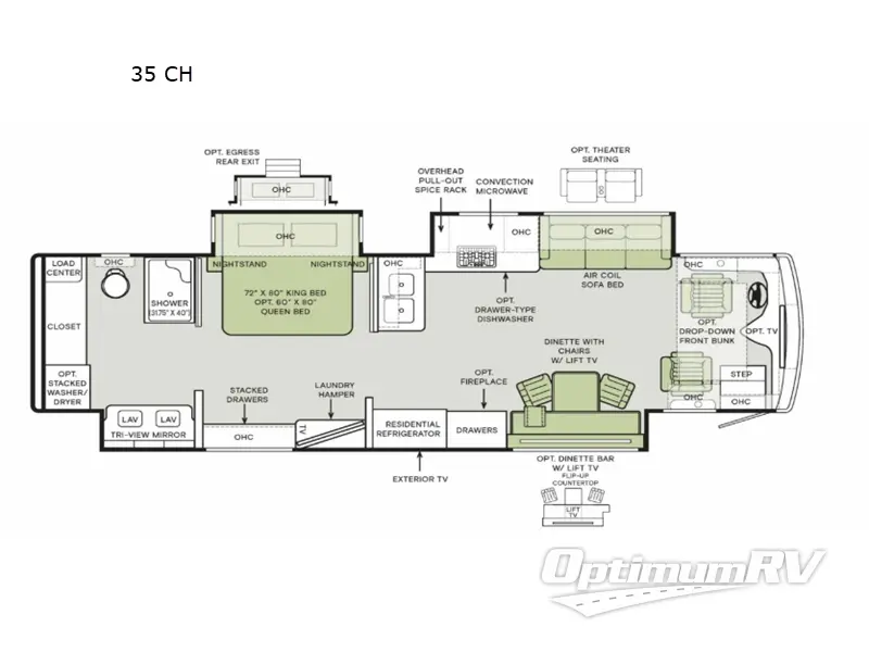2024 Tiffin Phaeton 35 CH Floorplan Photo