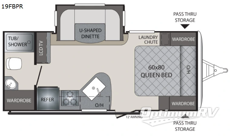 2019 Keystone Premier Ultra Lite 19FBPR Floorplan Photo