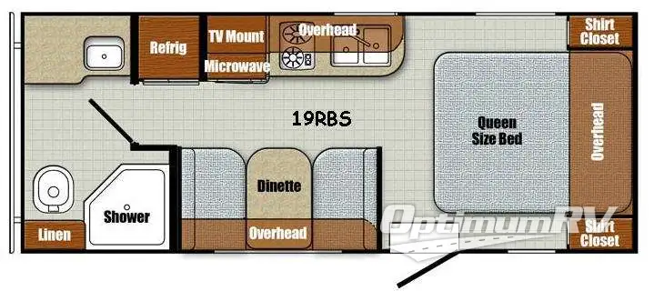 2016 Gulf Stream Vintage Cruiser 19RBS RV Floorplan Photo