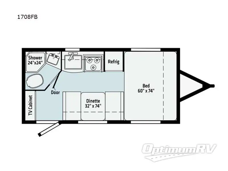 2021 Winnebago Towables Micro Minnie 1708FB RV Floorplan Photo