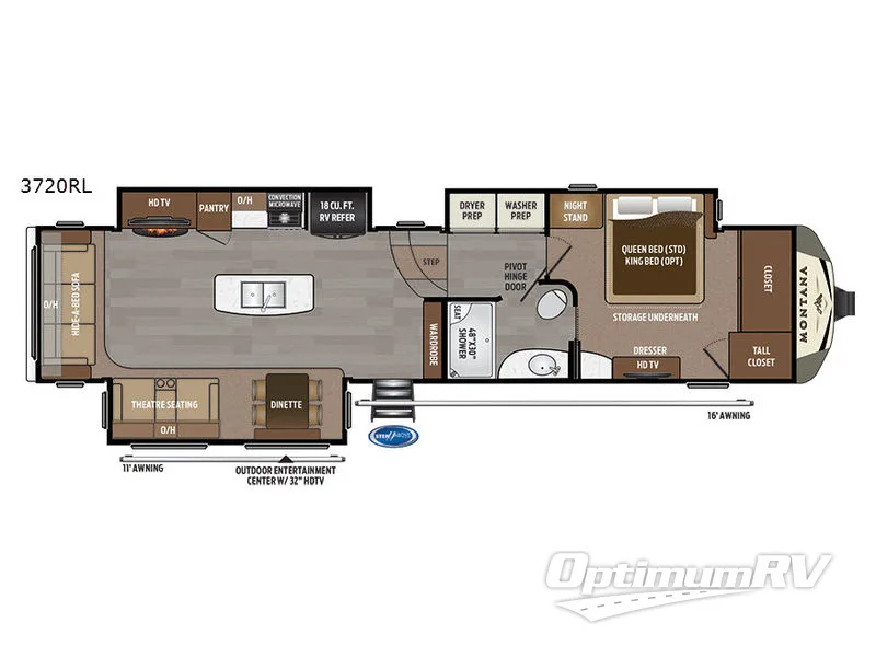 2017 Keystone Montana 3720RL RV Floorplan Photo