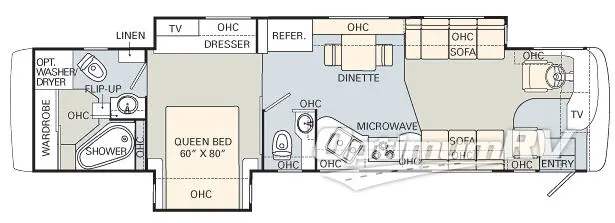 2007 Monaco Knight 40DFT RV Floorplan Photo