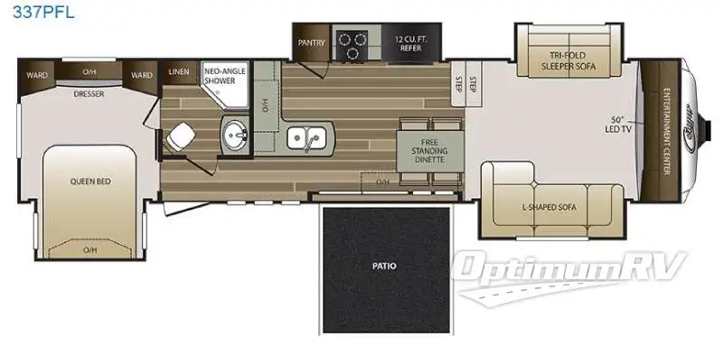 2017 Keystone Cougar 337PFL Floorplan Photo