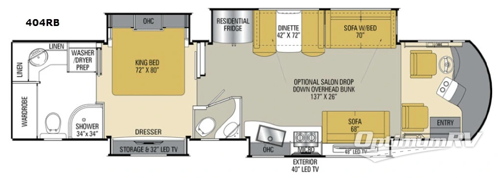 2017 Coachmen Sportscoach Cross Country RD 404RB Floorplan Photo
