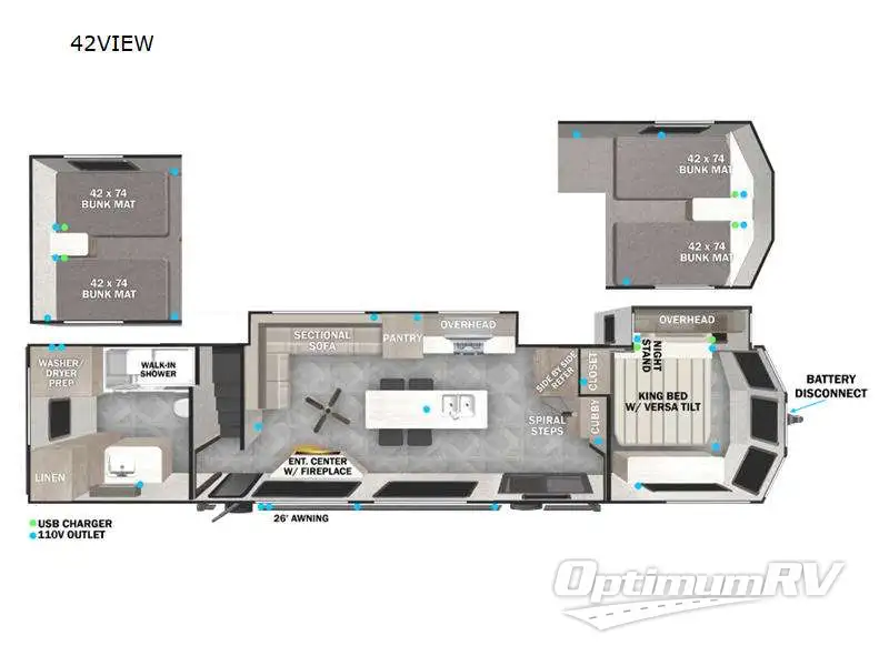 2024 Forest River Salem Grand Villa 42VIEW Floorplan Photo