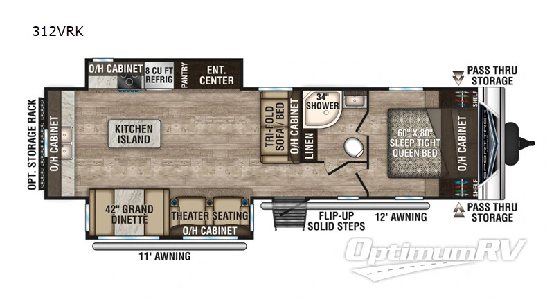 2019 Venture SportTrek 312VRK RV Floorplan Photo