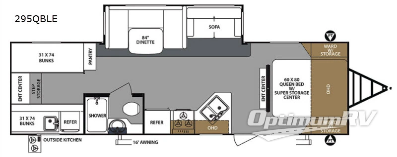 2018 Forest River Surveyor 295QBLE Floorplan Photo