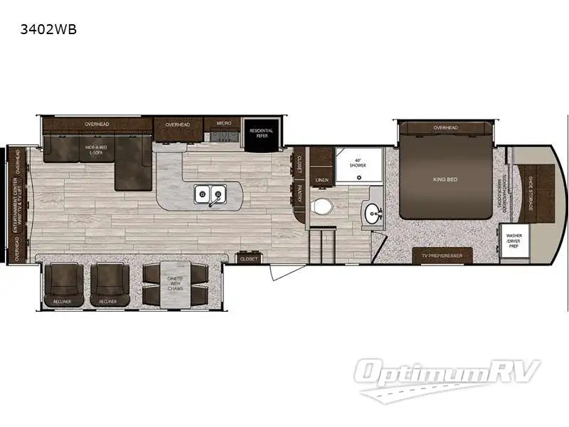 2021 Prime Time Sanibel 3402WB RV Floorplan Photo