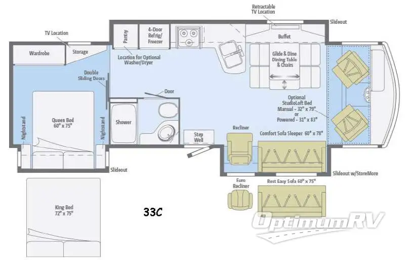 2015 Winnebago Sightseer 33C Floorplan Photo