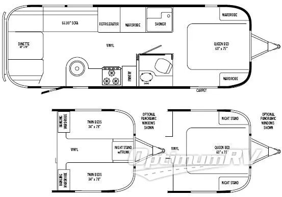 2009 Airstream International Ocean Breeze 27 FB Floorplan Photo