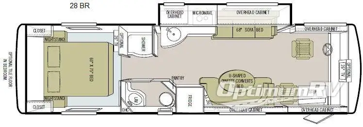 2011 Tiffin Allegro Breeze 28 BR Floorplan Photo