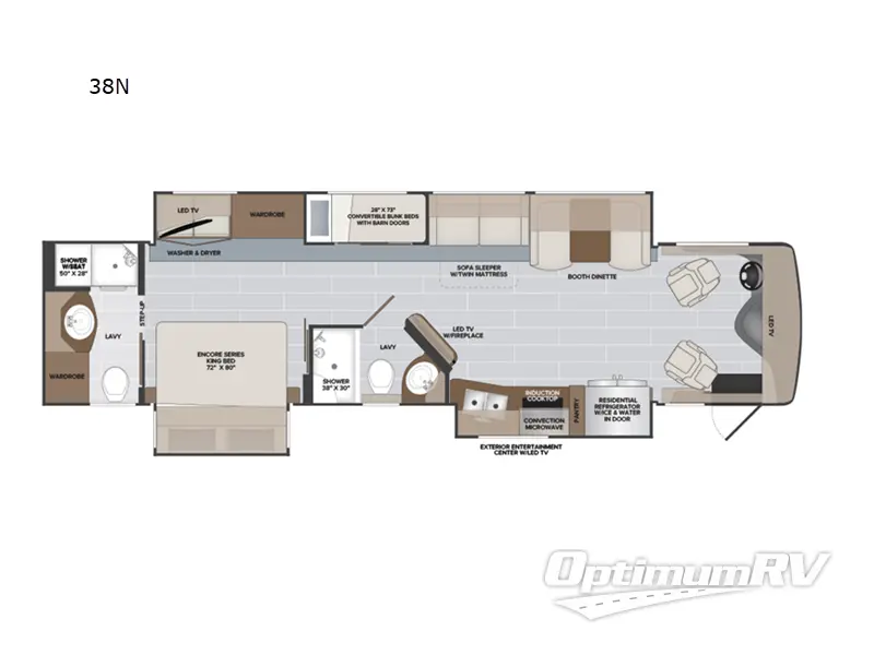 2024 Holiday Rambler Endeavor 38N RV Floorplan Photo