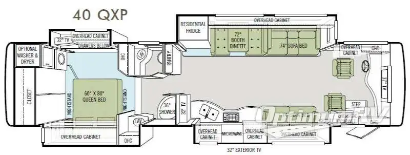 2011 Tiffin Allegro Bus 40 QXP RV Floorplan Photo