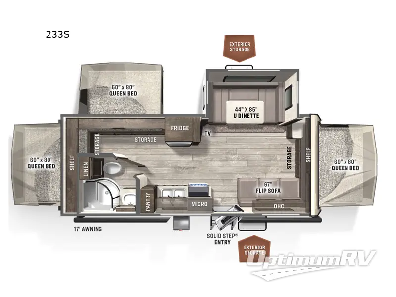 2022 Forest River Rockwood Roo 233S Floorplan Photo