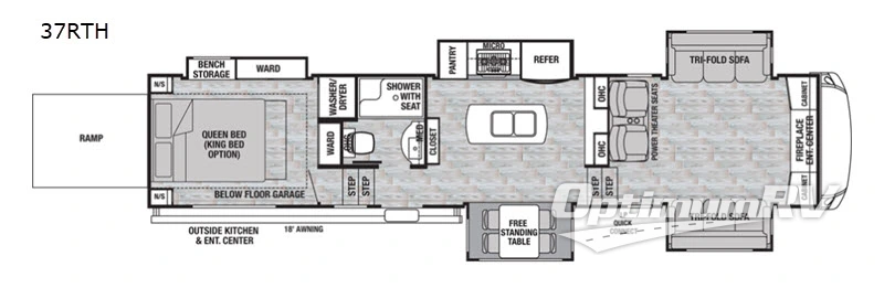 2020 Forest River Cedar Creek Silverback 37RTH Floorplan Photo