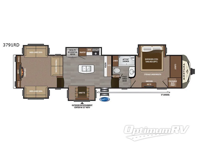 2017 Keystone Montana 3791 RD Floorplan Photo