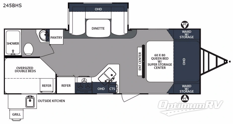 2018 Forest River Surveyor 245BHS Floorplan Photo