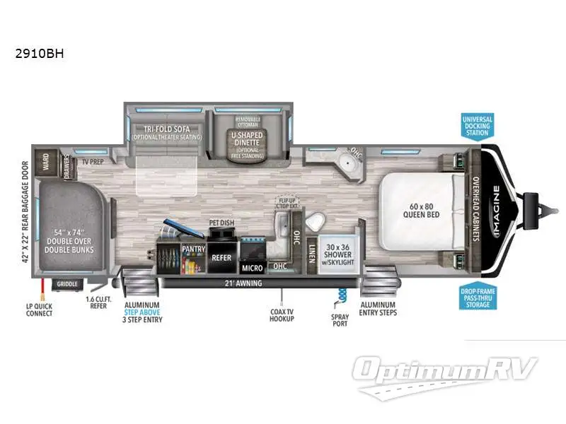2022 Grand Design Imagine 2910BH RV Floorplan Photo