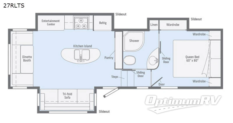 2019 Winnebago Towables Minnie Plus 27RLTS Floorplan Photo