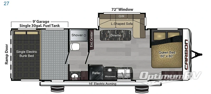 2017 Keystone Carbon 27 RV Floorplan Photo