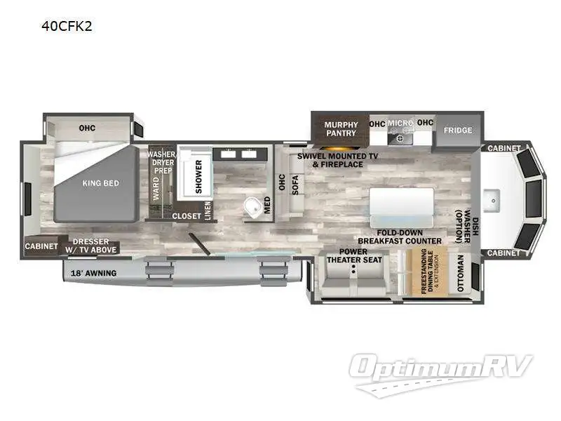 2024 Forest River Cedar Creek Cottage 40CFK2 RV Floorplan Photo