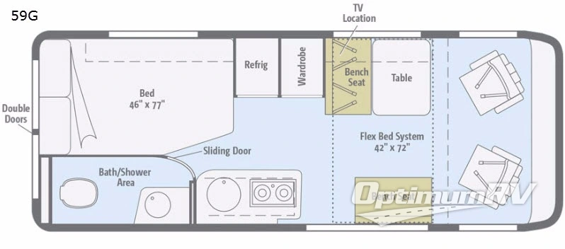 2017 Winnebago Travato 59G RV Floorplan Photo