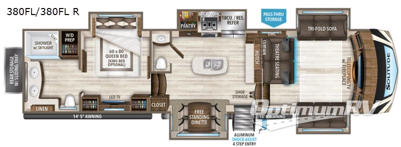 2020 Grand Design Solitude 380FL Floorplan Photo