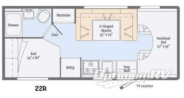 2016 Itasca Spirit 22R RV Floorplan Photo