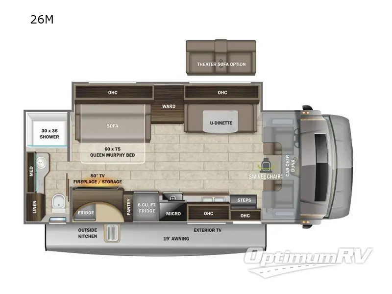 2022 Entegra Odyssey 26M RV Floorplan Photo
