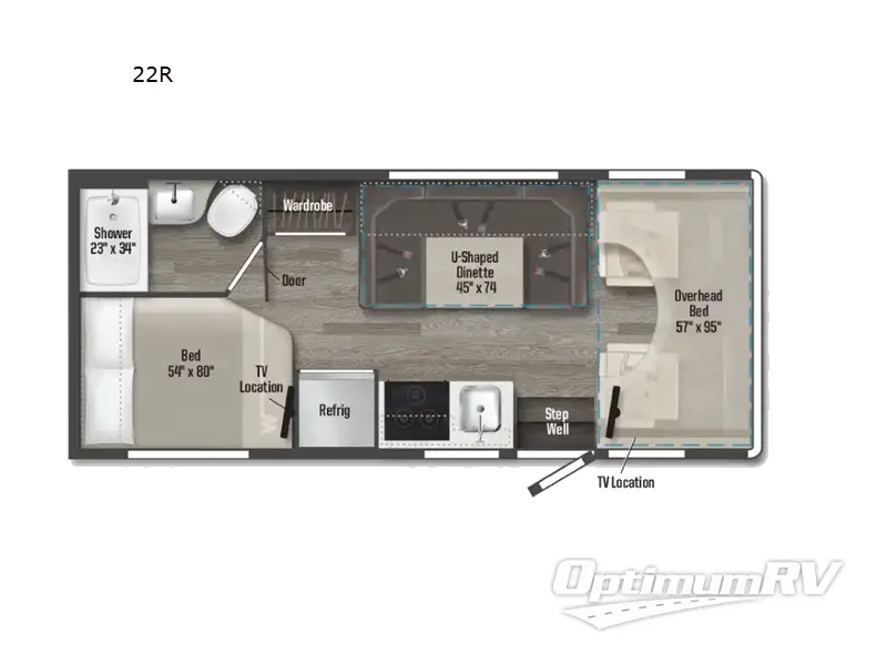 2024 Winnebago Minnie Winnie 22R Floorplan Photo