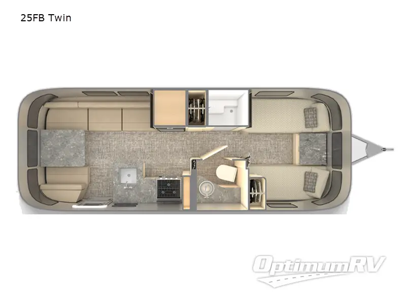 2025 Airstream Flying Cloud 25FB Twin Floorplan Photo