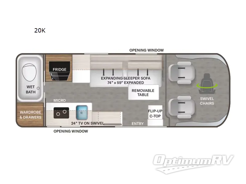 2022 Thor Tellaro 20K RV Floorplan Photo